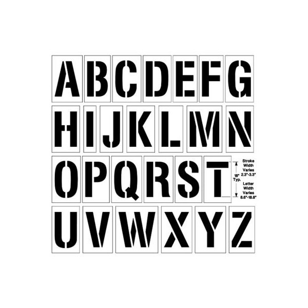 Newstripe Newstripe 18" Alphabet Kit, 1/8" Thick, PolyTough, Plastic, White 10004924 - main